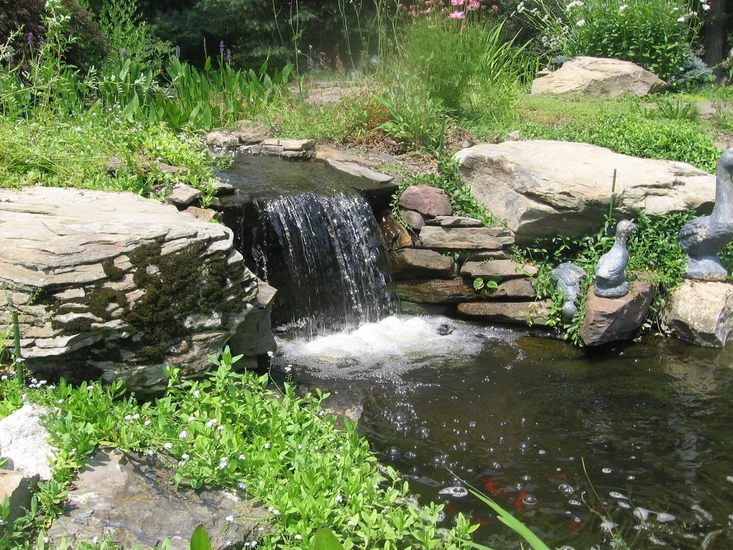 Peaceful Backyard Ponds and Waterfalls in Upper Saddle River, NJ