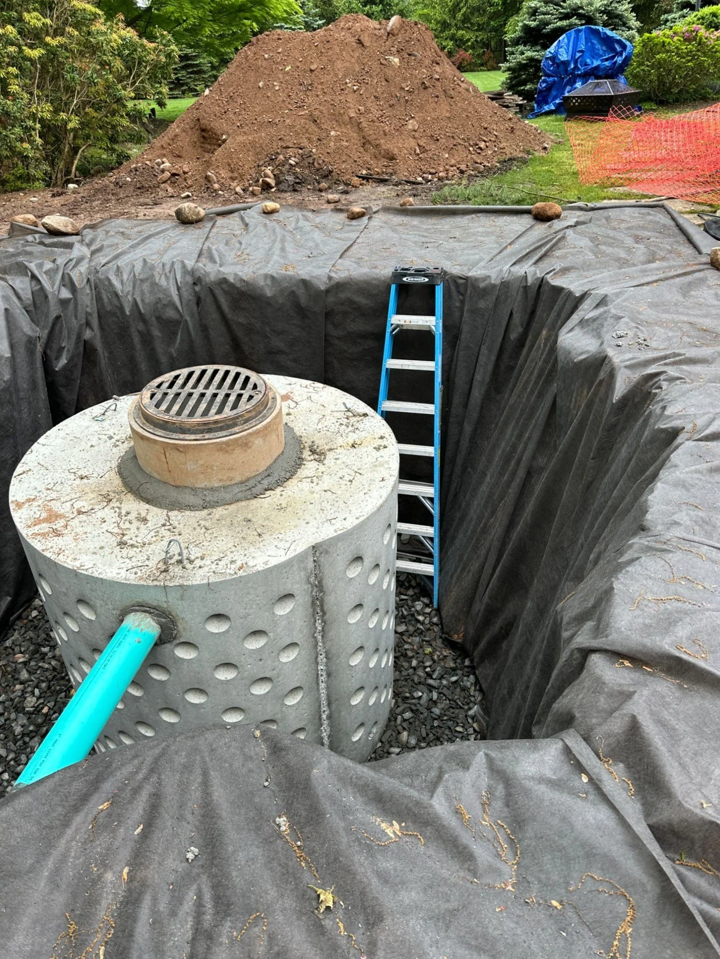 Perforated pipe setup for proper water flow during Drainage & Sitework in Wyckoff, NJ