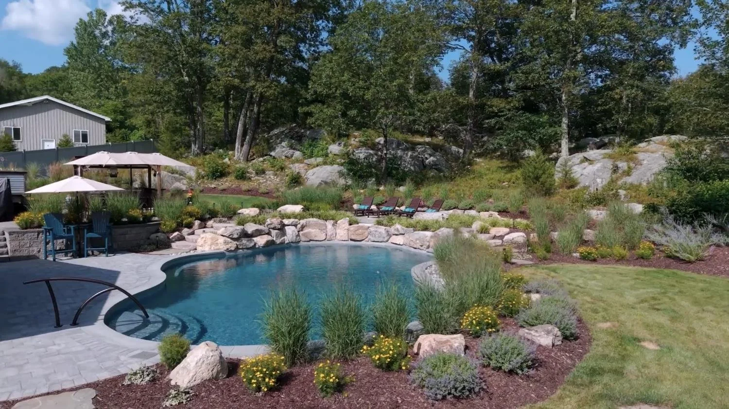 Native plantings and paver patio design in West Milford, NJ