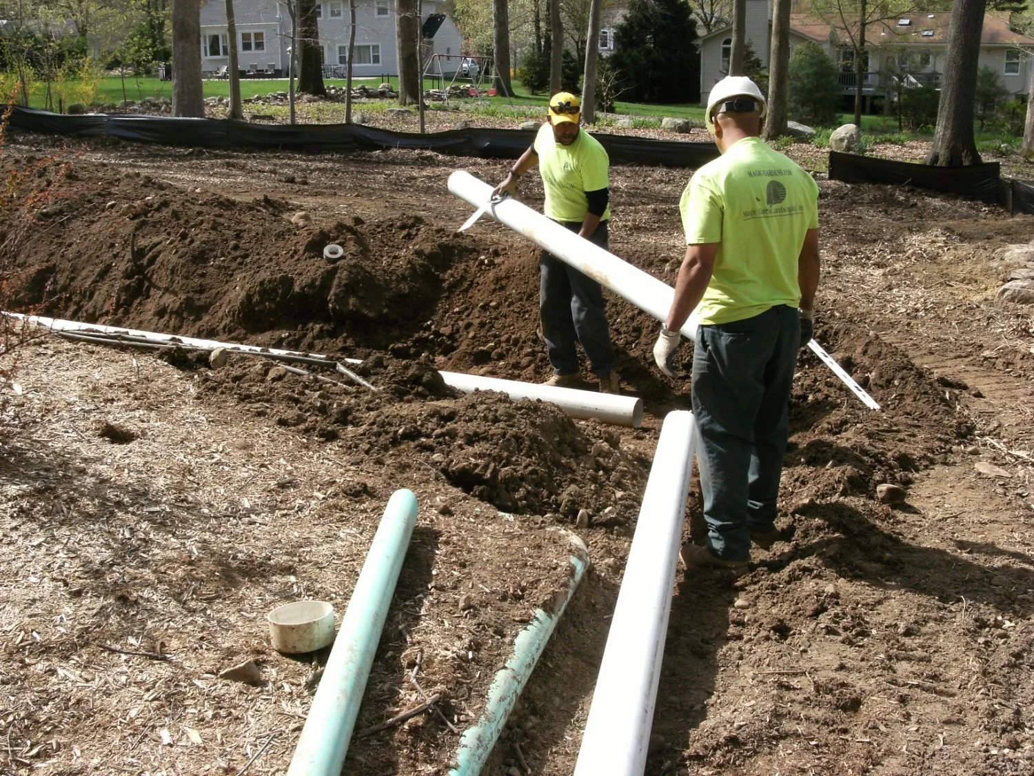 Subsurface piping installation as part of Drainage & Sitework in Wyckoff, NJ