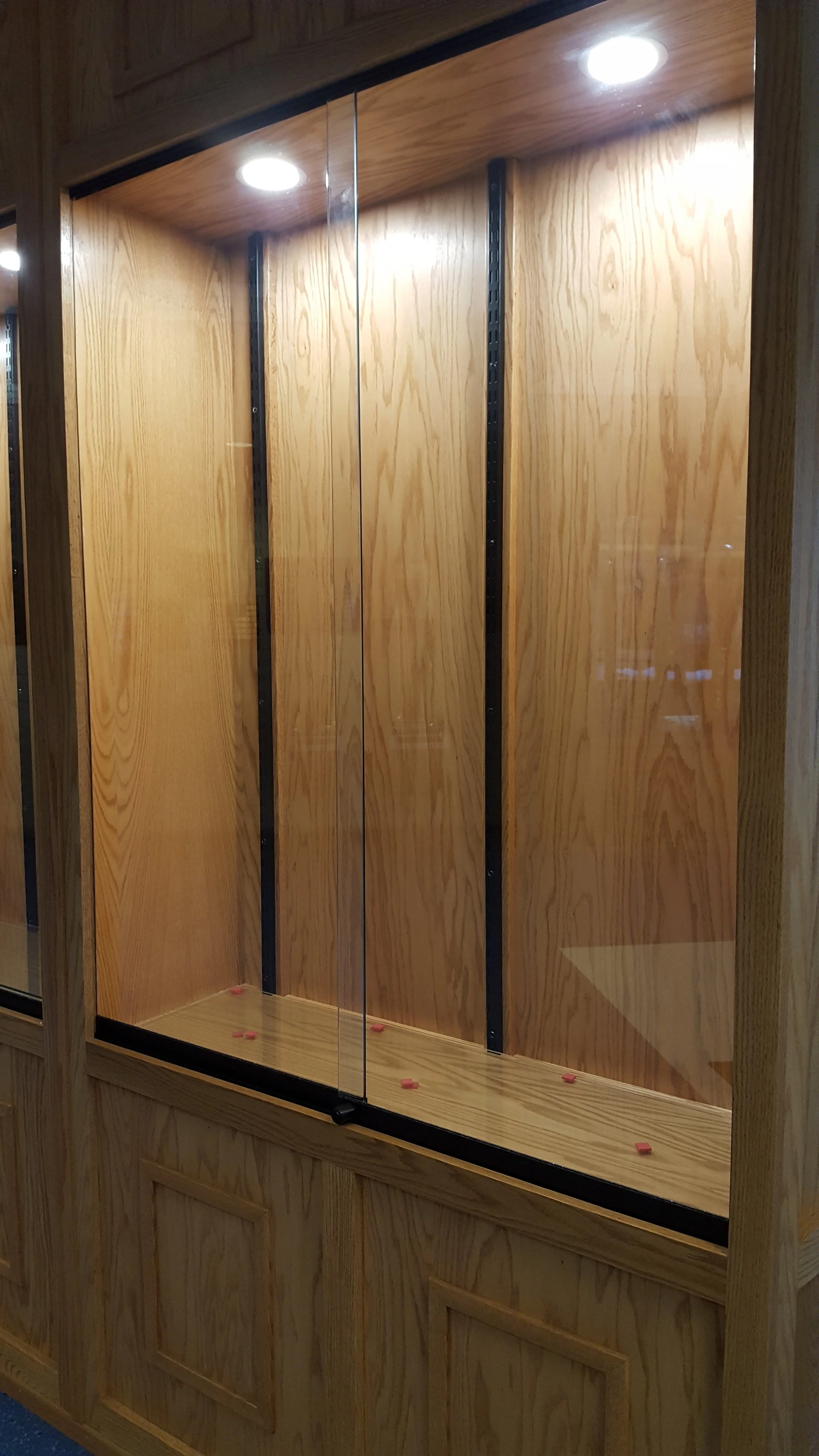 New sliding glass showcase doors