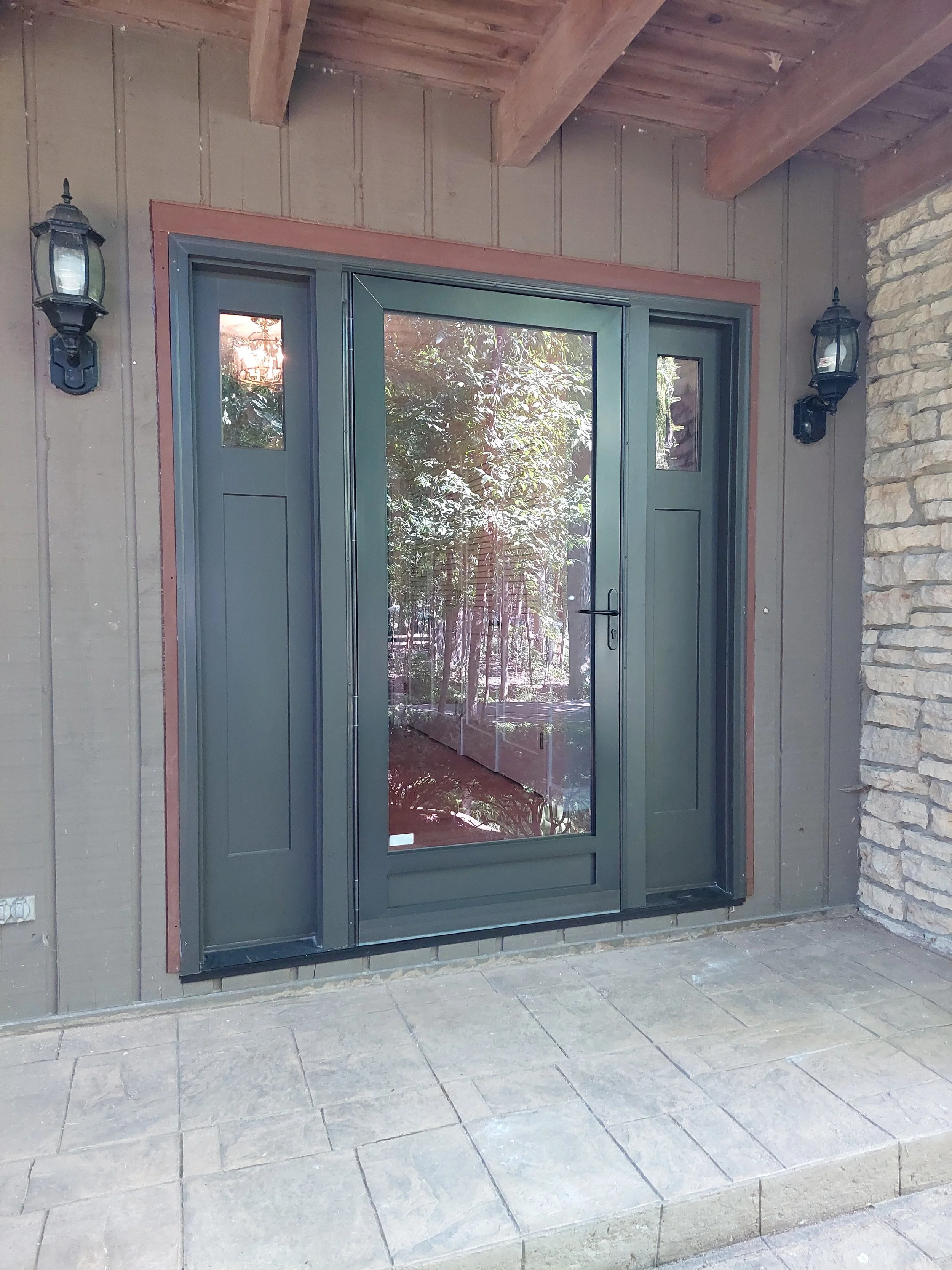 New residential replacement door and storm door