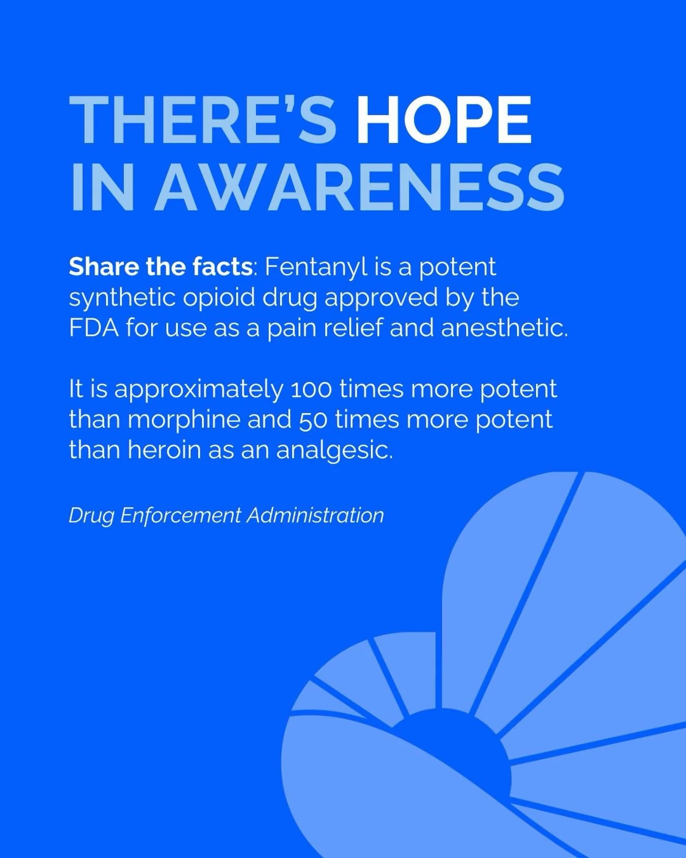 This weekend, we ask you to share the facts about fentanyl with someone in your life👇

Fentanyl isn&rsquo;t just another drug. It&rsquo;s 50 to 100 times stronger than morphine, and even the smallest amount can be fatal. That&rsquo;s why so many ove