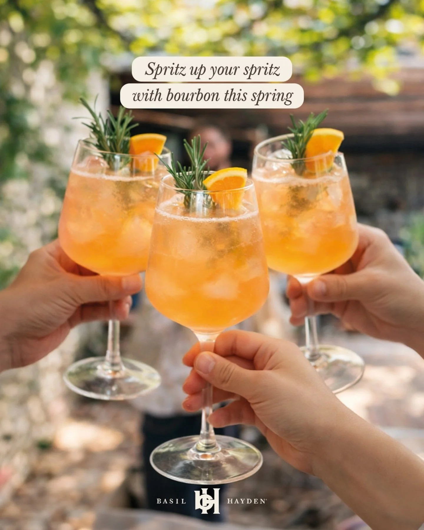 Let's spritz up spring with Basil Hayden! 

- 1 part Basil Hayden Kentucky Straight Bourbon Whiskey
- 1 part Aperol
- 3/4 part fresh lemon juice
- 1/2 part simple syrup
- 2 parts sparkling wine

Best Brands proudly distributes Basil Hayden throughout