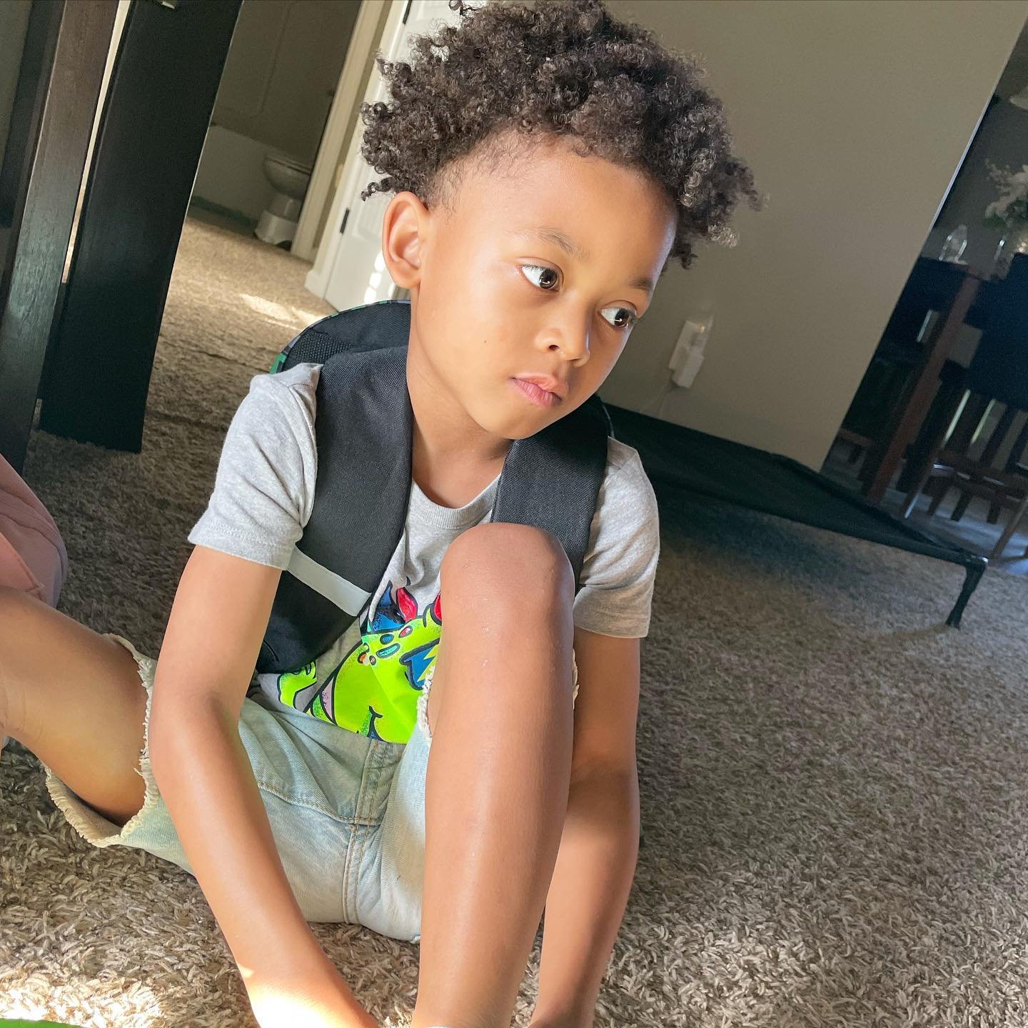 The first day jitters woke this cutie up too early and now that sleep is creeping back up&hellip; lol #ZacZac&hellip;..