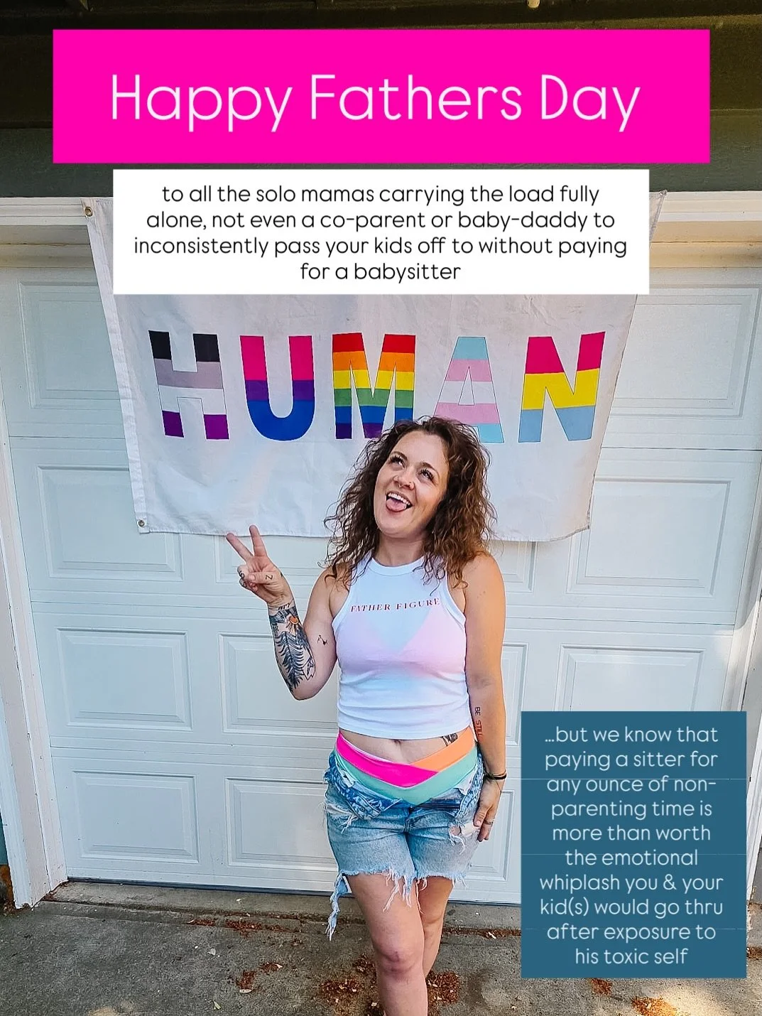 Happy Father&rsquo;s Day to the solo, single, separated or should-be-separated moms who are holding up &amp; carrying the entire load: mentally, physically, emotionally, financially, future-visionly.

A reminder that if your kids are growing up in a 