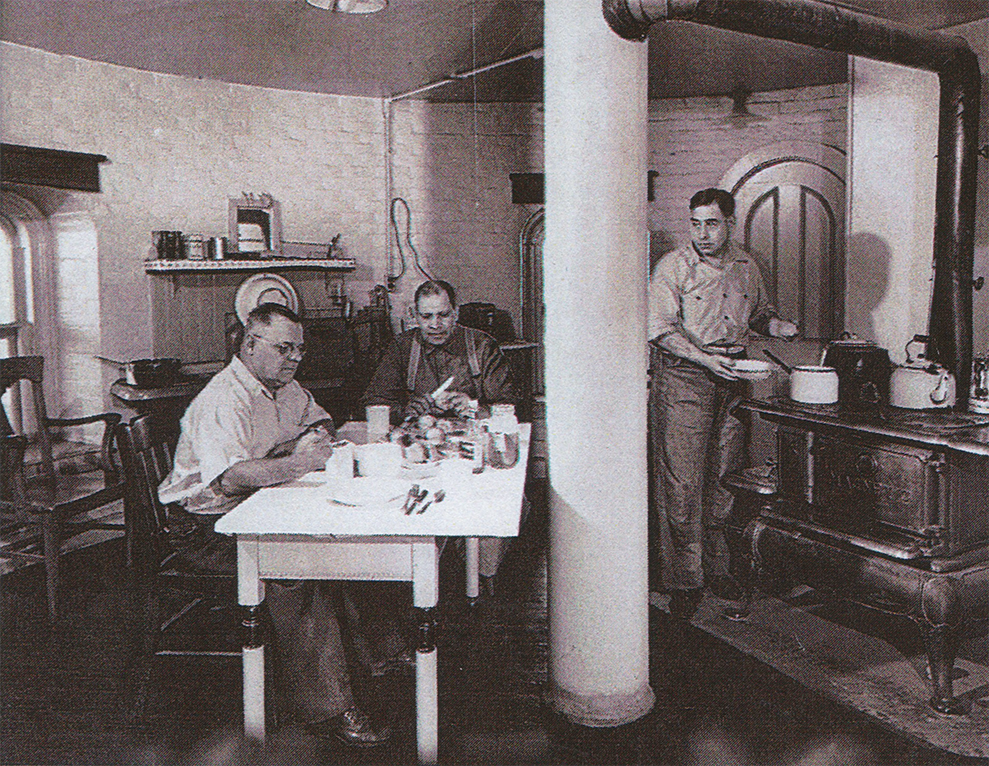 The interior of the lighthouse kitchen, circa 1950 (The Noble Maritime Collection)