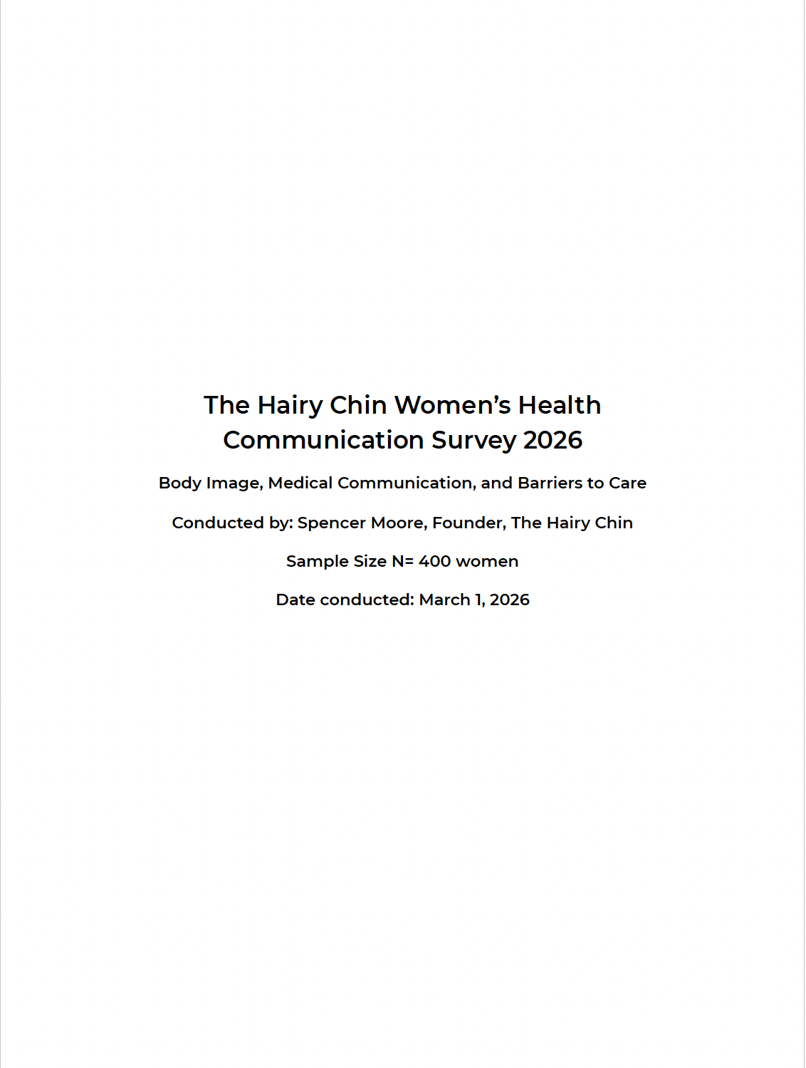 The Hairy Chin Women's Health Communication Survey, 2026