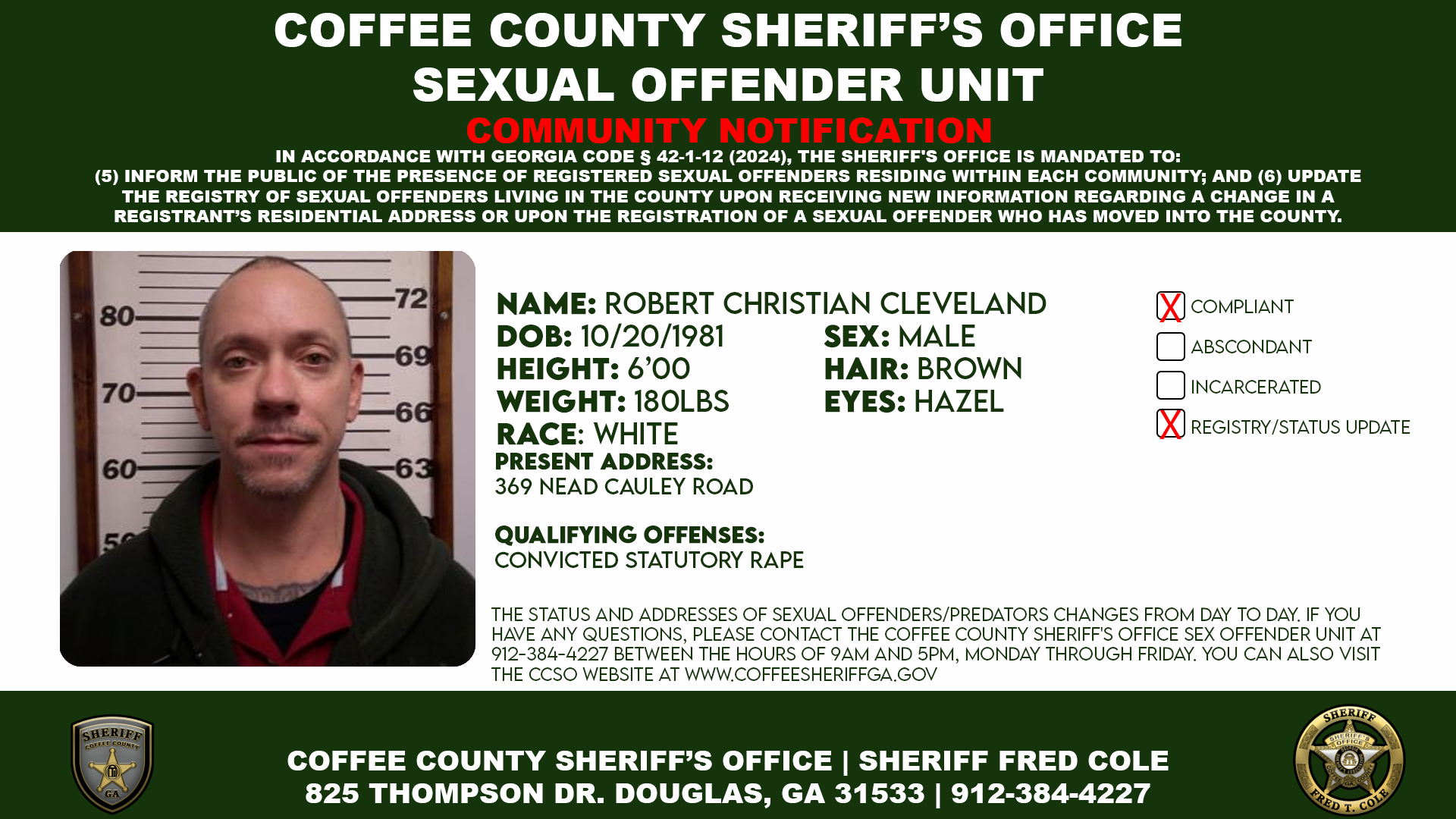 Sex Offender Information Bulletin