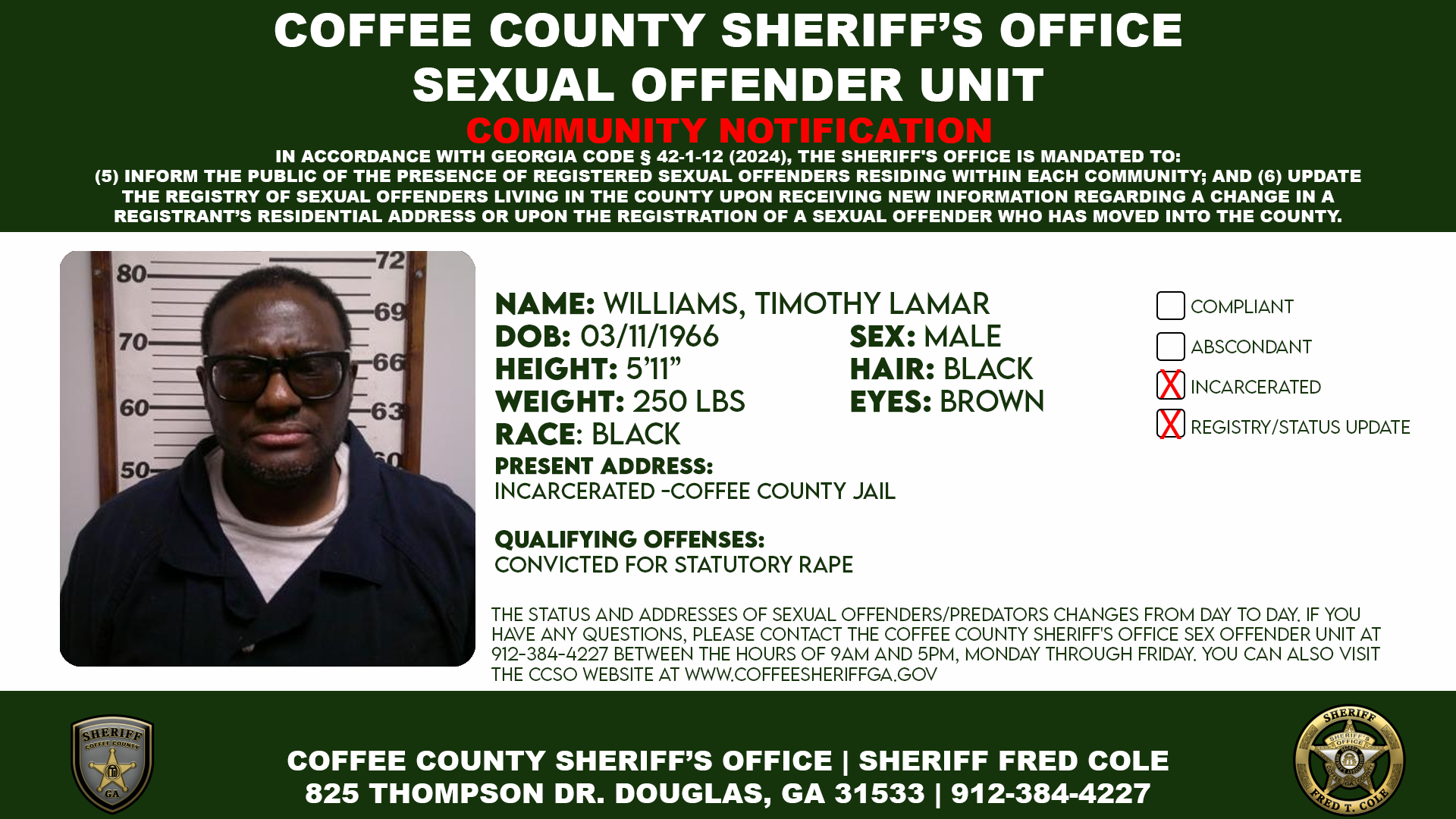 Sex Offender Information Bulletin