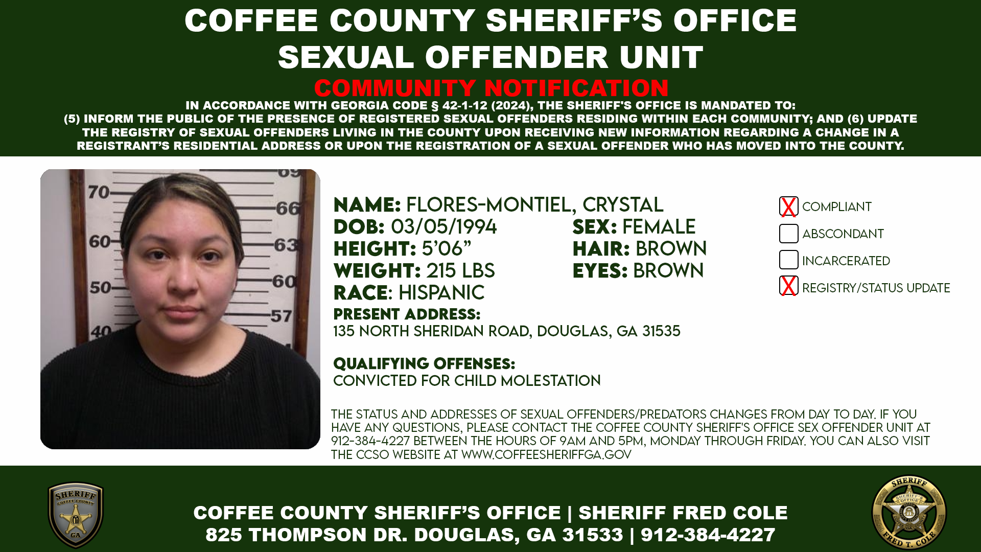 Sex Offender Information Bulletin