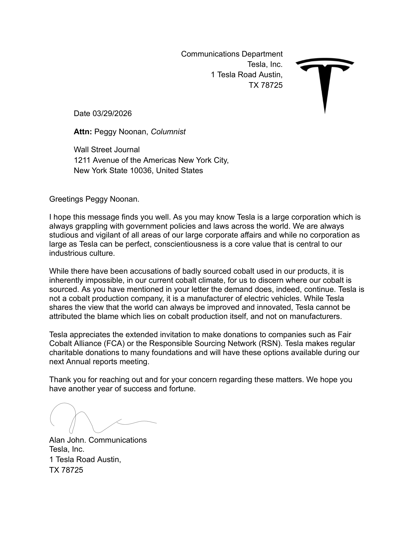 Complaint and Response