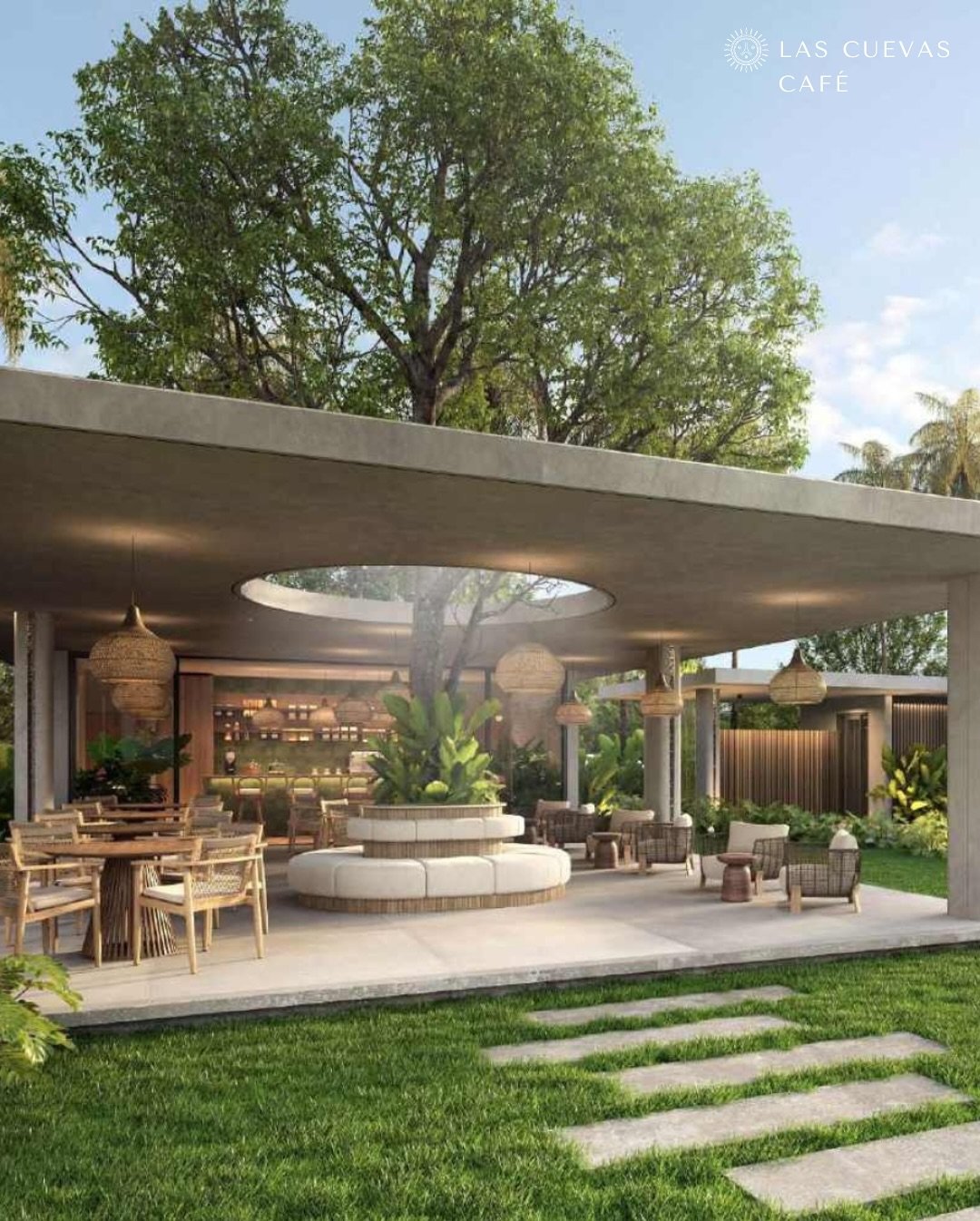 At Las Cuevas, design and local culture are coming together to shape a space that celebrates connection and the richness of the Dominican landscape.

Planned with a beautiful living tree at its center, the caf&eacute; will be a place to gather and un