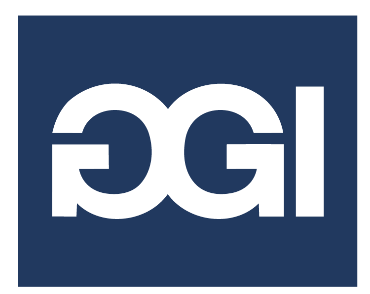 Logo with the letters DGI on a dark blue background.
