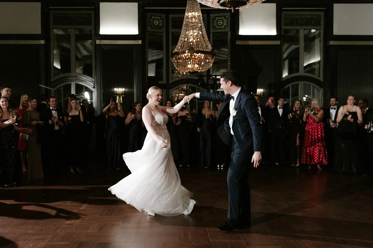 A little late, but the love is right on time! Happiest One Year Anniversary E&amp;S! 

One year later and the pure joy from their wedding day is still dominating the dance floor.

This first dance photo is just the sweetest reminder that bringing dre