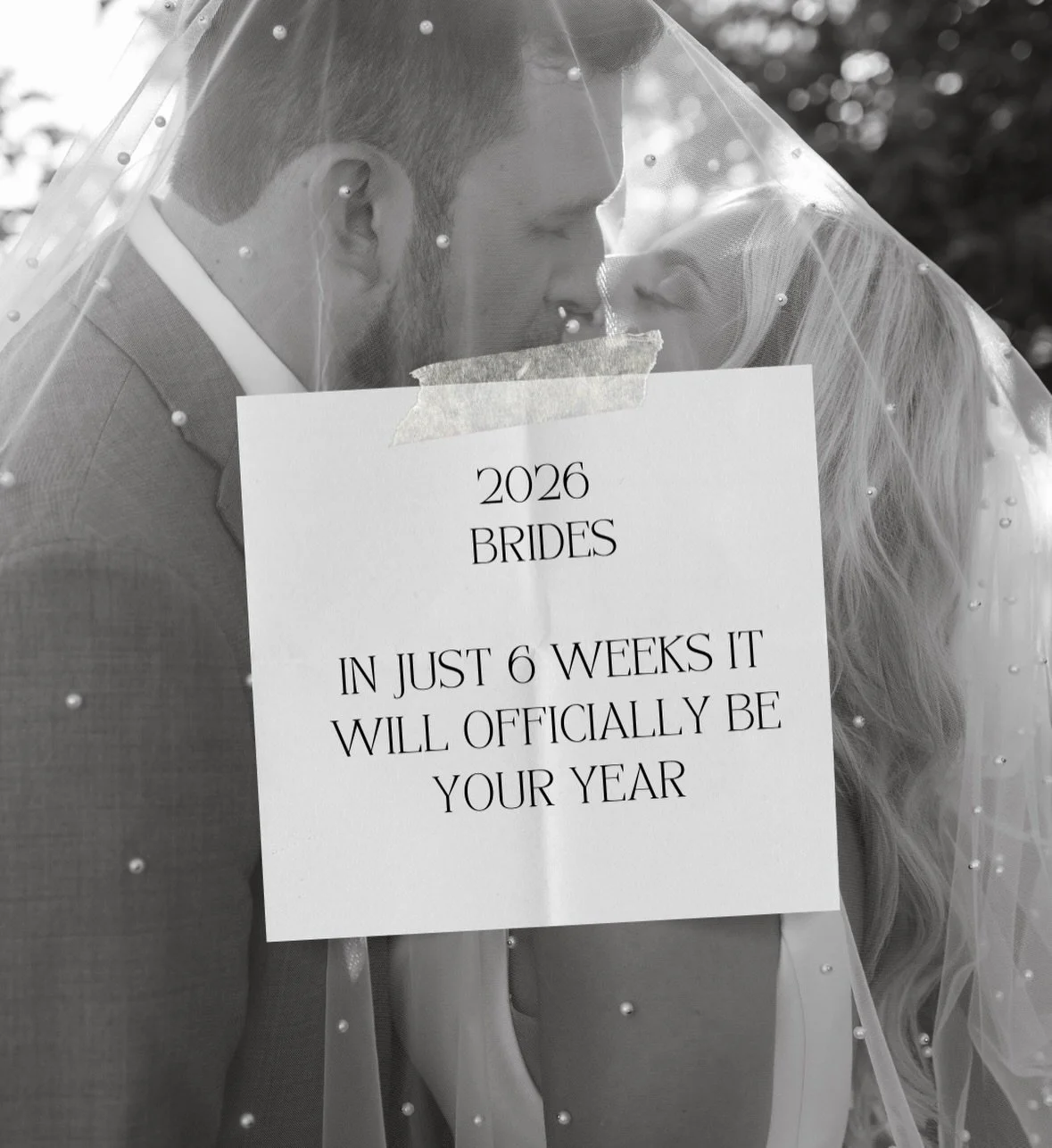 2026 Brides...can we have a moment?! 🥂

In exactly 6 weeks, the calendar flips and it is OFFICIALLY your wedding year! 💍✨ 

Whether you are finalizing those wedding details or just enjoying being newly engaged, the real countdown begins now. We can