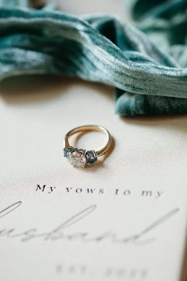 wedding ring on invitation