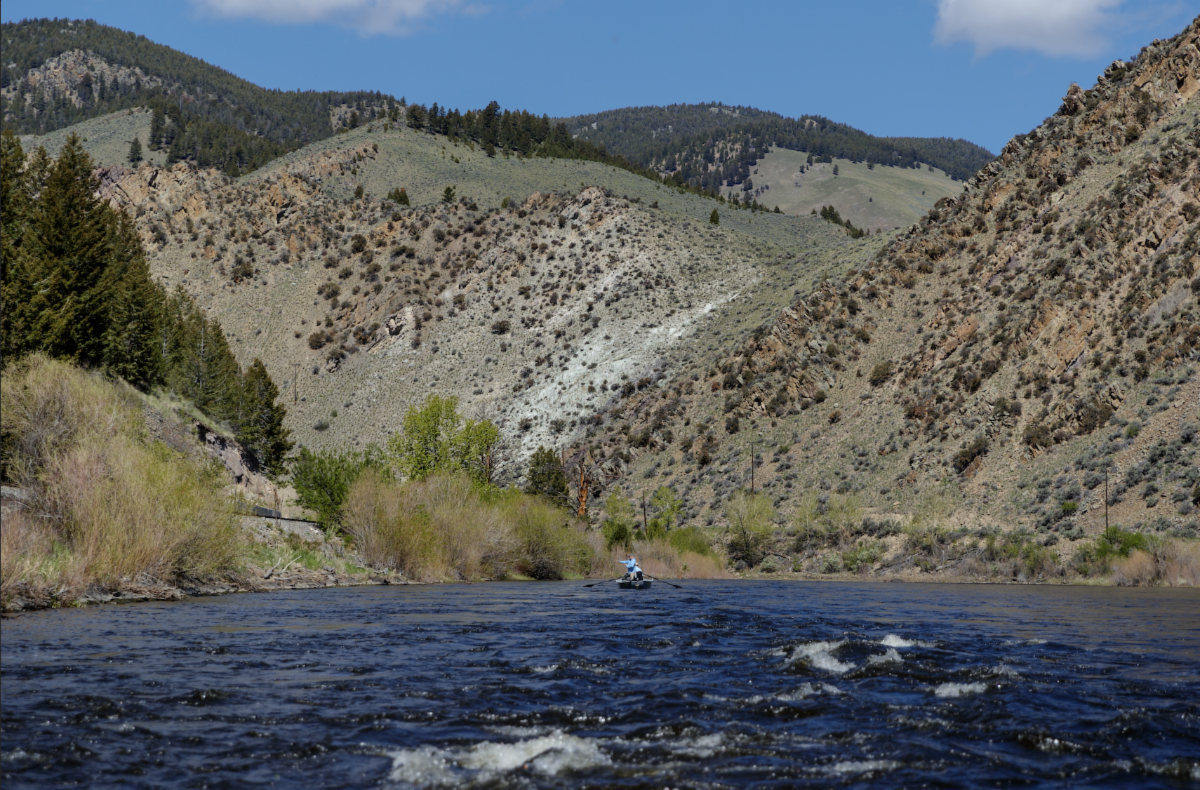 Scenic Montana river valley in late summer with clear flows and open sky