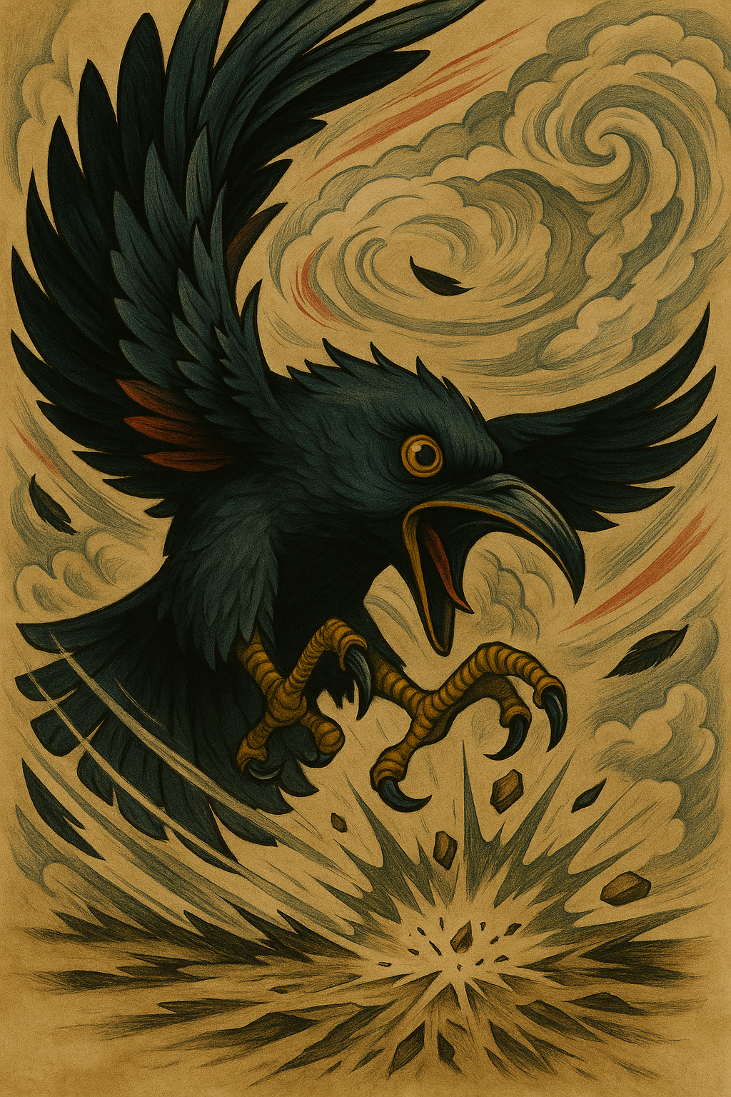 The Crow That Breaks the Ground - Blessed Tattoo Design