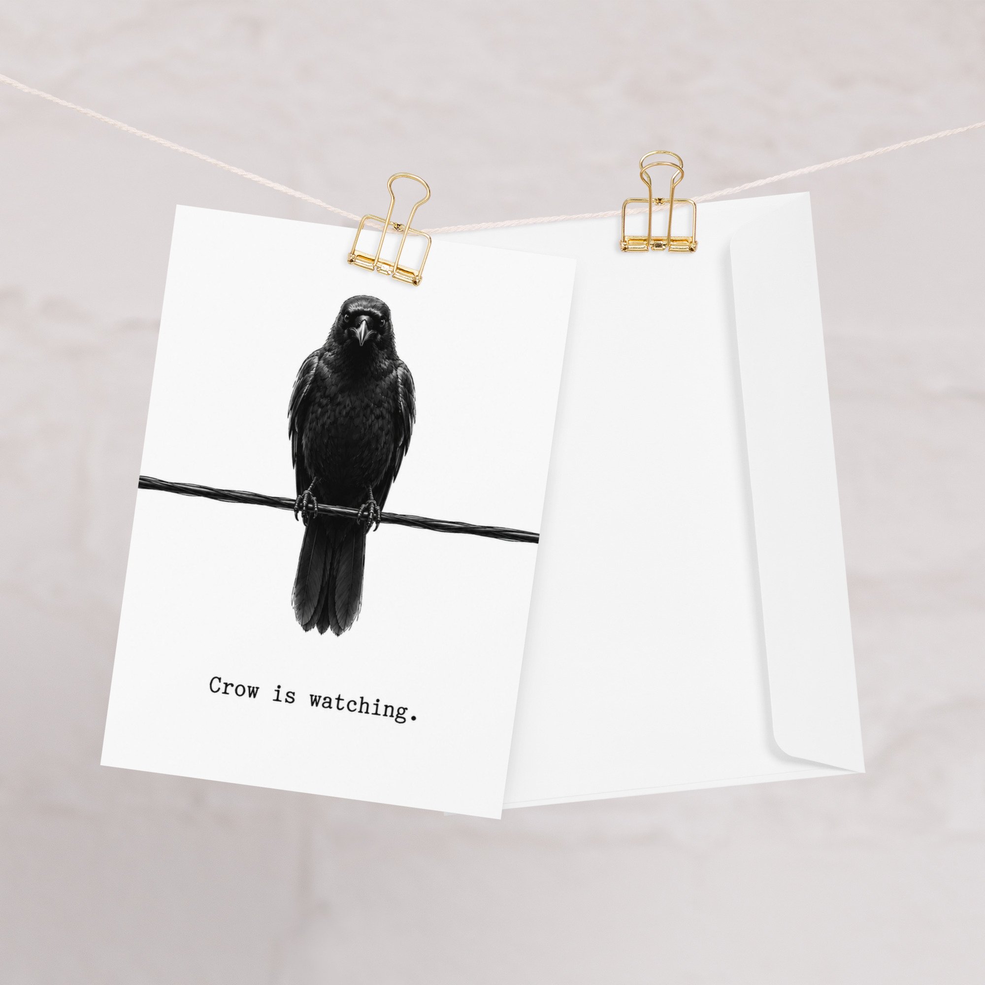 Crow Is Watching Over You | Encouragement | Little Bird | I See How Hard You're Trying | Keep Going | Crow Wisdom | Presence | Comfort | Thinking Of You | Crow Family | 5x7 Greeting