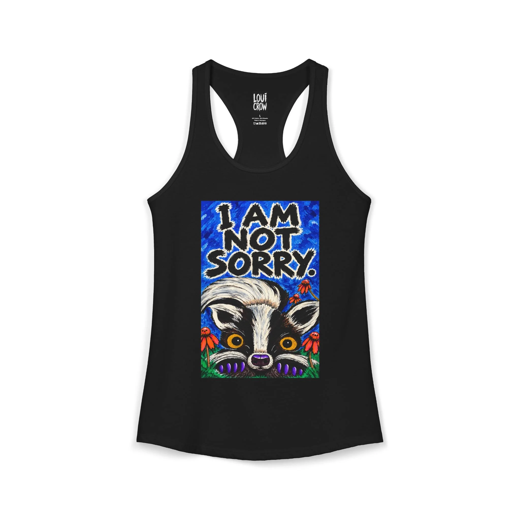 I Am Not Sorry | ANYMALS Album Art | Loui Crow Music | Women's Racerback Tank