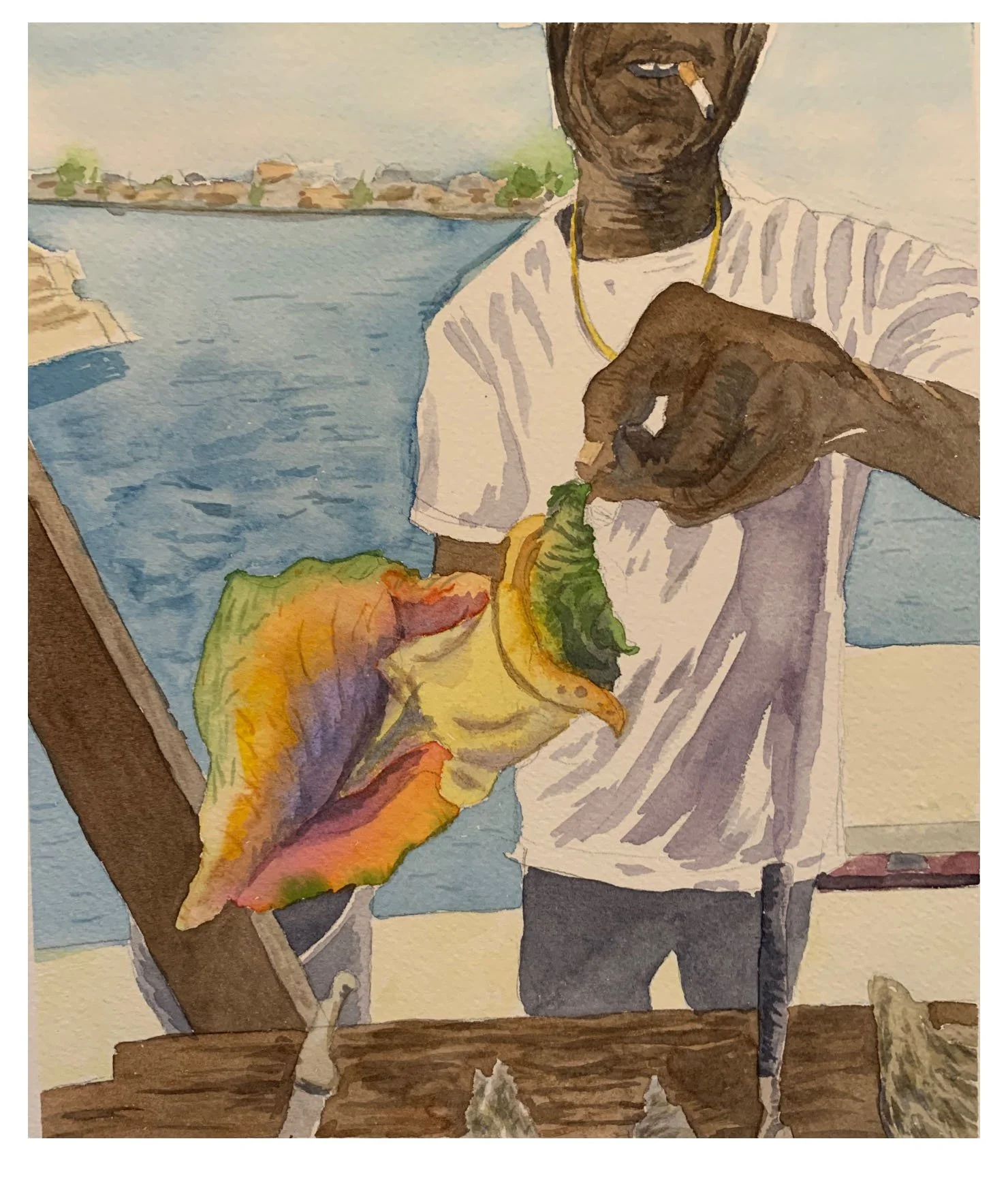 Conch Man
2024
12" x 9"
$300