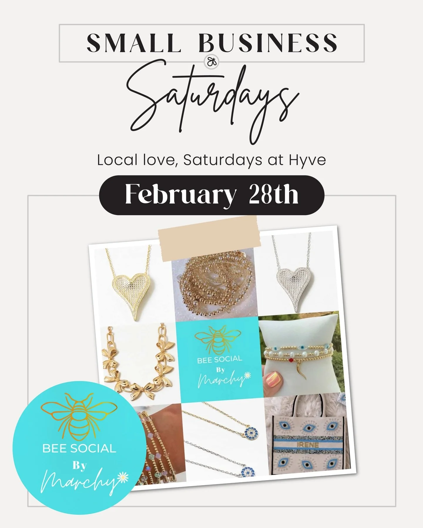 This Saturday join @beesocialby_marchy here at Hyve 8-12 for our Small Business Saturday