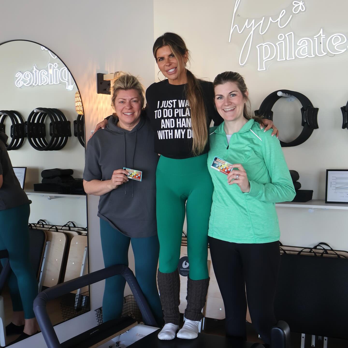 Marlo said &ldquo;top of the mornin&rdquo; and took it literally 🍀 Green fits and a lotto luck at Hyve today.