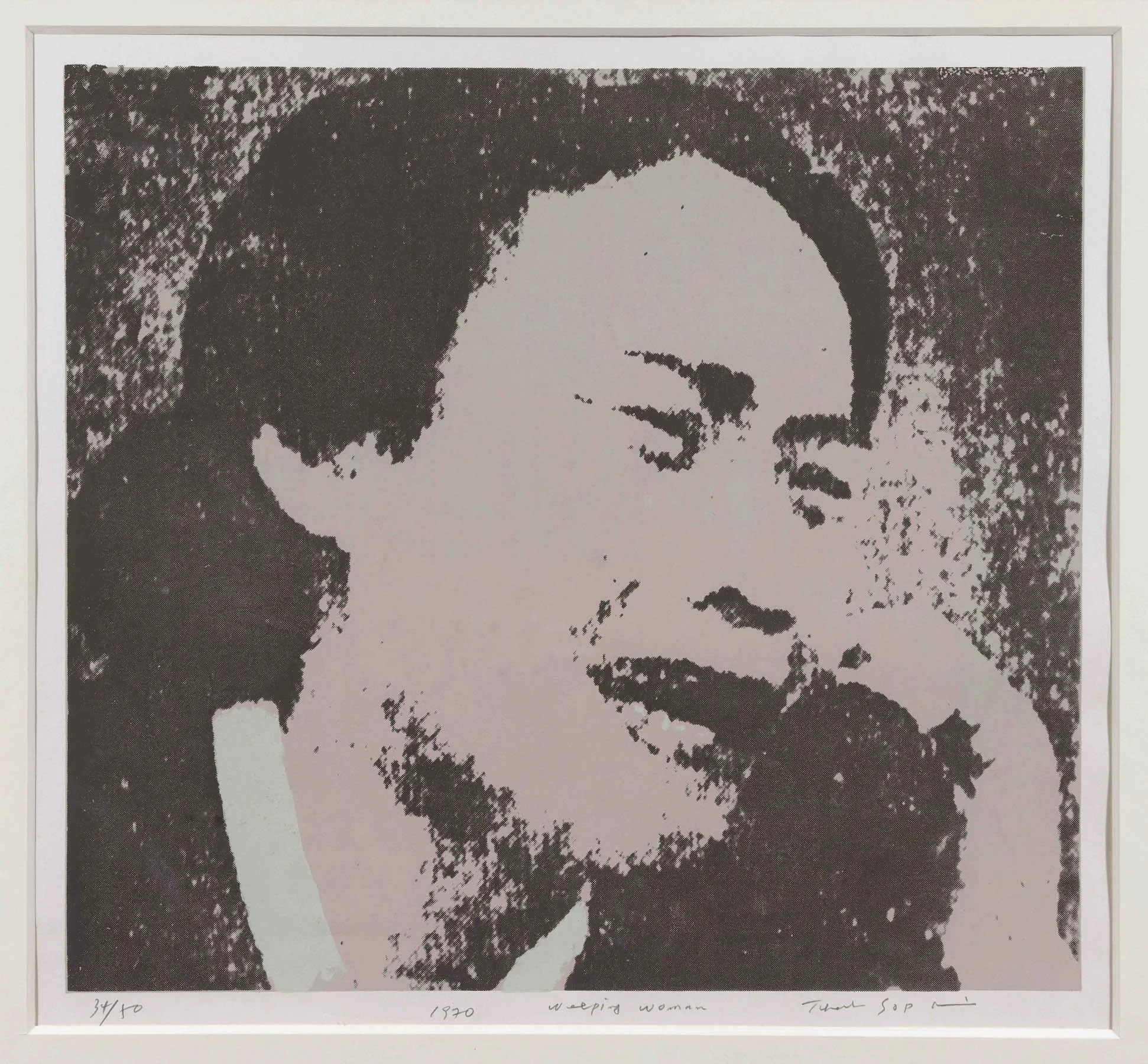 Weeping Woman, 1970-71, 46.2x50.7cm, silk screen, 50 editions
