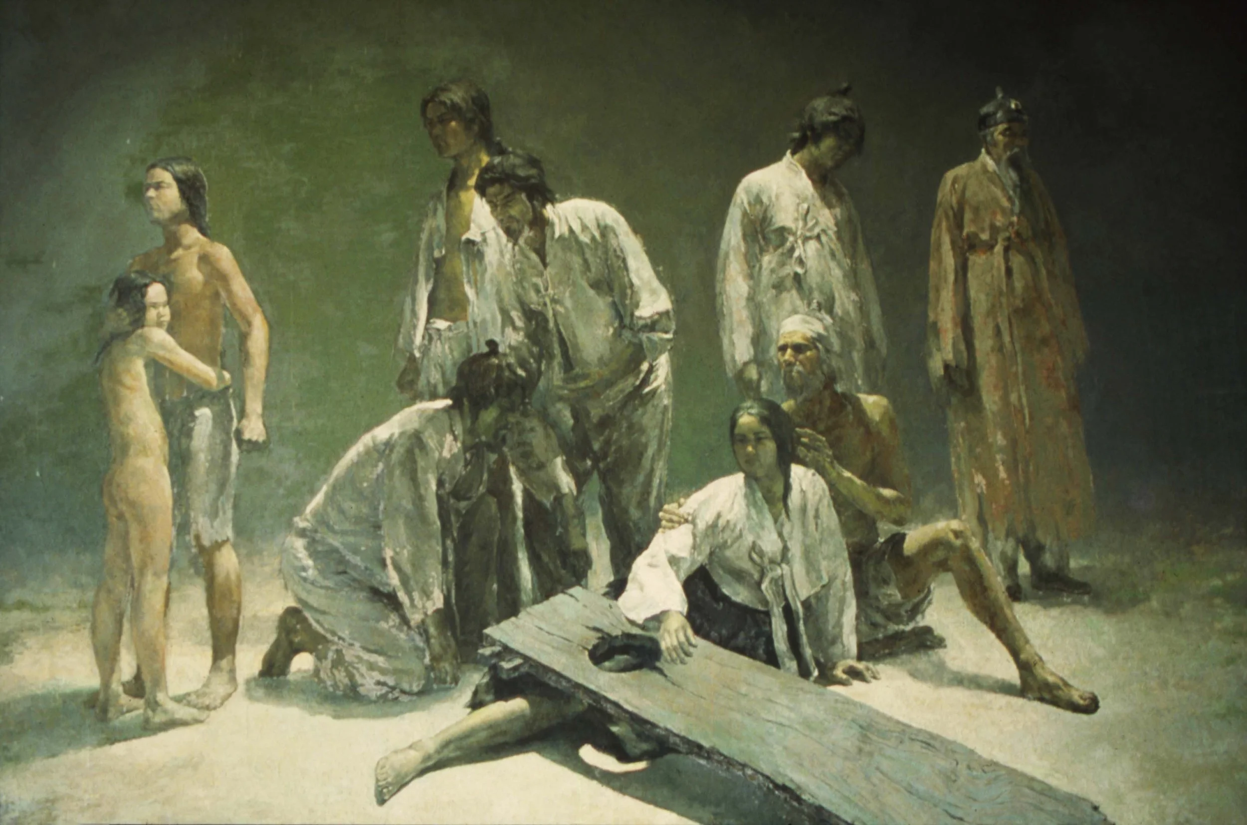 The Moment of Action, 1973, 380x446cm, oil on canvas