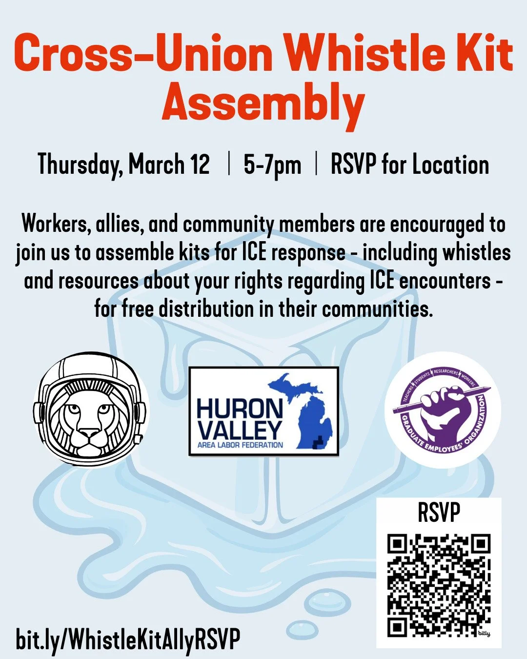 Join LEO, GEO, HVALF, and more union members at our cross-Union Whistle Kit Assembly Event!

📅 When: Thursday, March 12, 5-7pm
📍 Where: RSVP for Location, link in bio!

All are encouraged to join us to assemble kits for ICE response - including whi