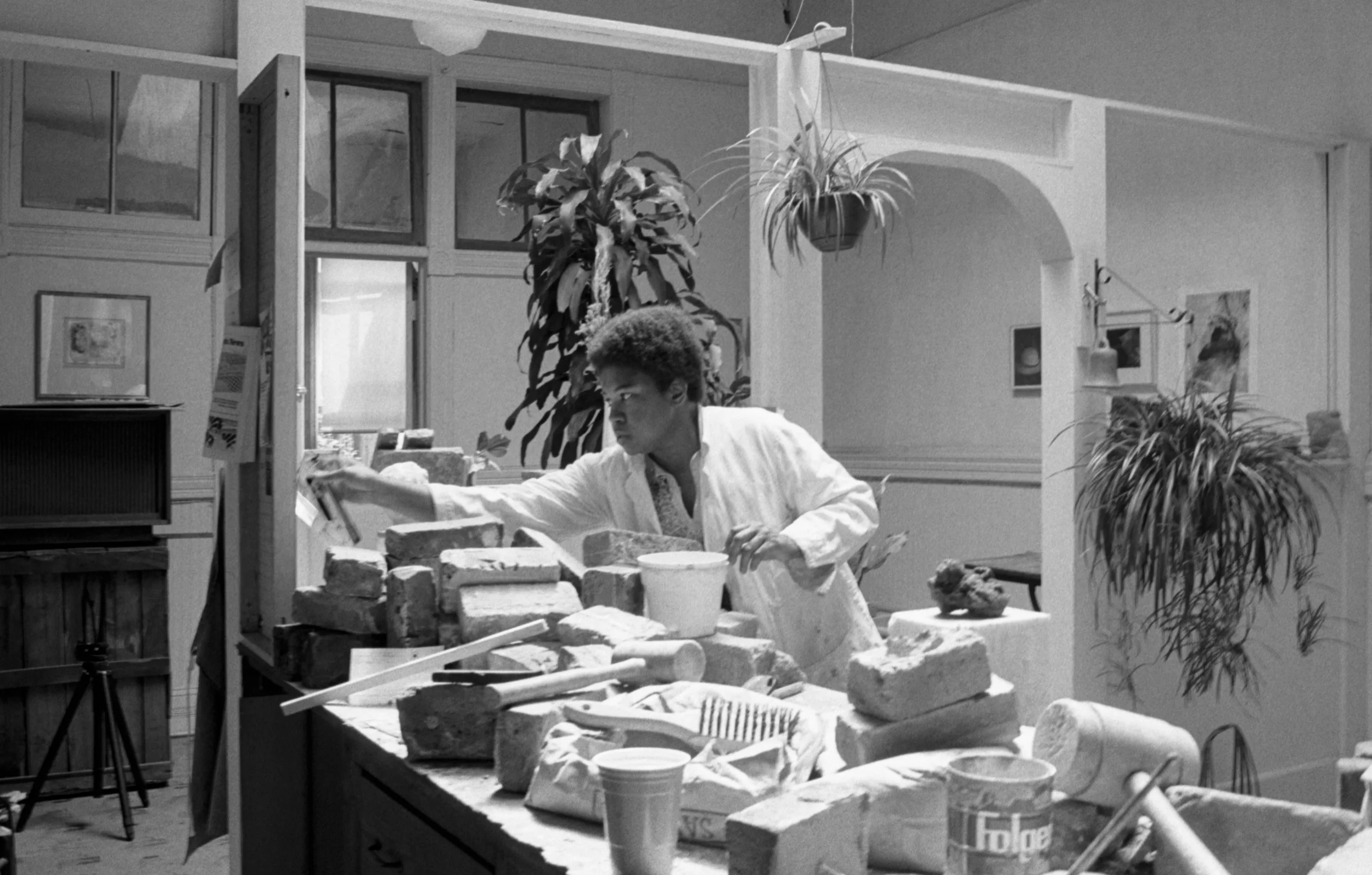 Beverly Buchanan in her studio, Macon, GA, 1981