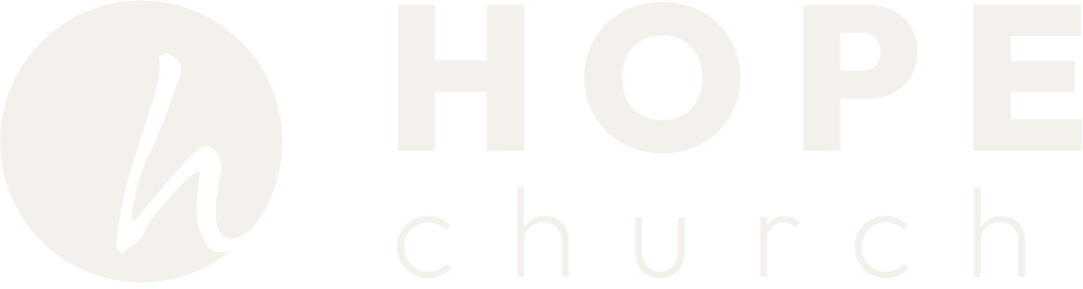 Hope Church logo with a stylized 'h' inside a circle and the words 'HOPE church' beside it.