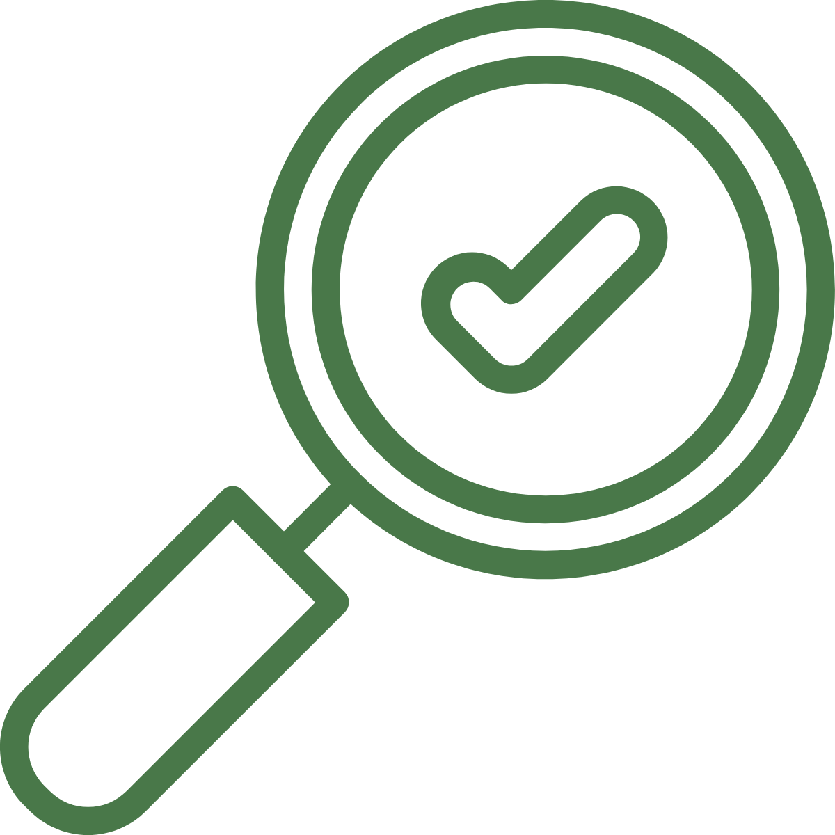 Quality assurance and inspection icon representing precision manufacturing, tight tolerances, and verified performance.