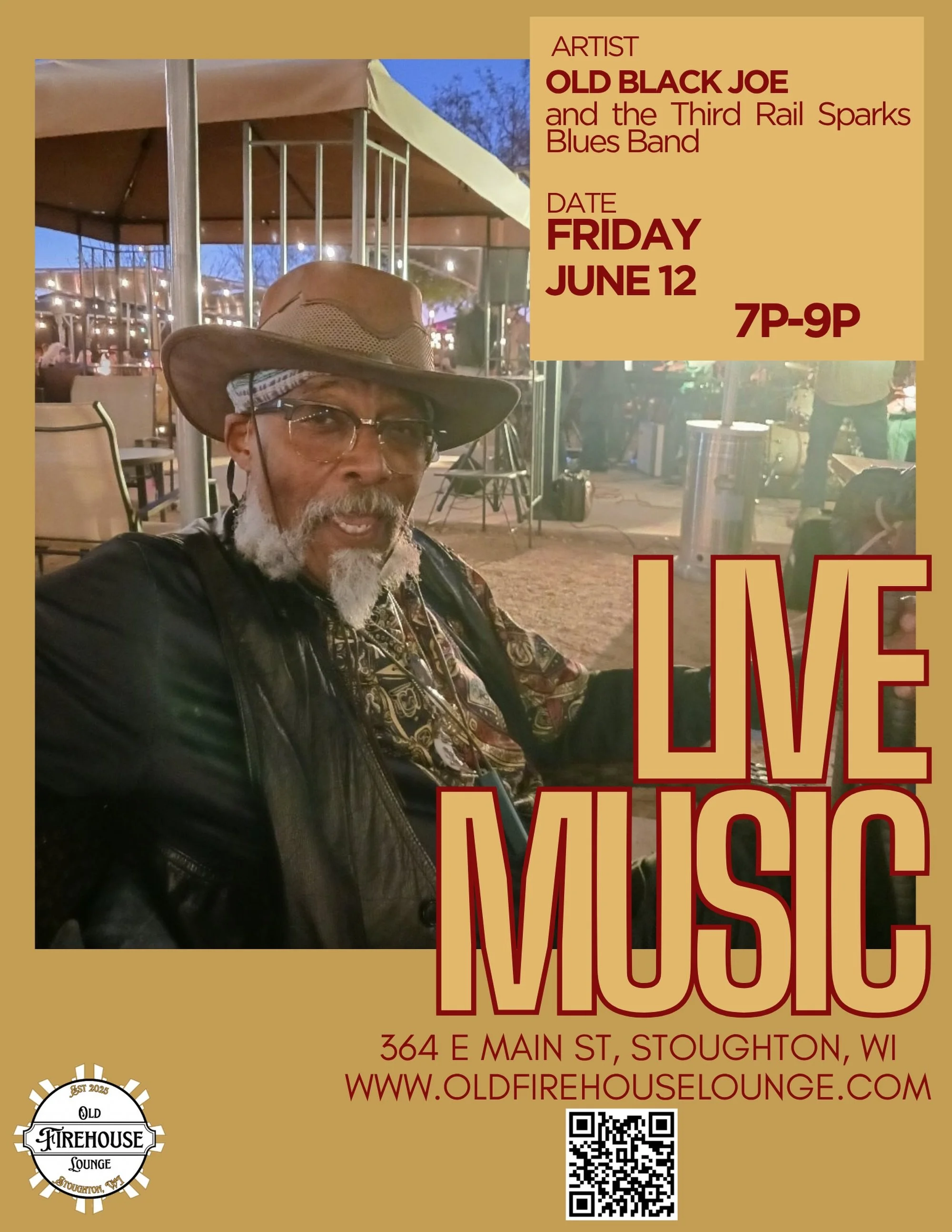 The blues are coming to Main Street! 
 
Old Black Joe and the Third Rail Sparks Blues Band take the stage at the Old Firehouse Lounge on Friday, June 12th from 7-9pm. Real blues, real soul, real Friday night magic. If you&rsquo;ve never seen these gu