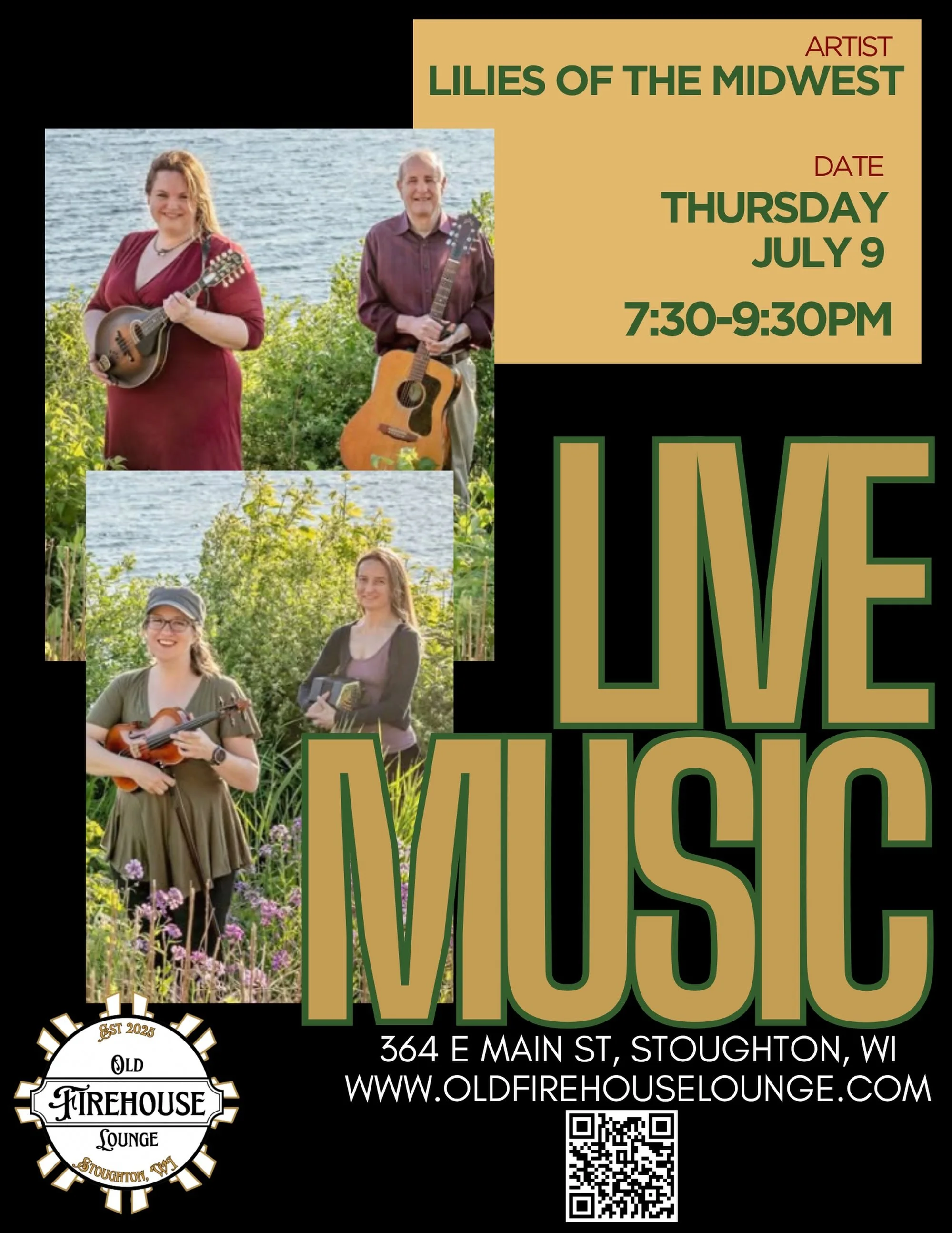 Lilies of the Midwest &mdash; Thursday, July 9
 
Your Thursday night plans just got a whole lot better. 🌸 Join us for a live set from Lilies of the Midwest &mdash; Thursday, July 9 from 7:30&ndash;9:30pm. Grab your favorite drink, settle in, and let