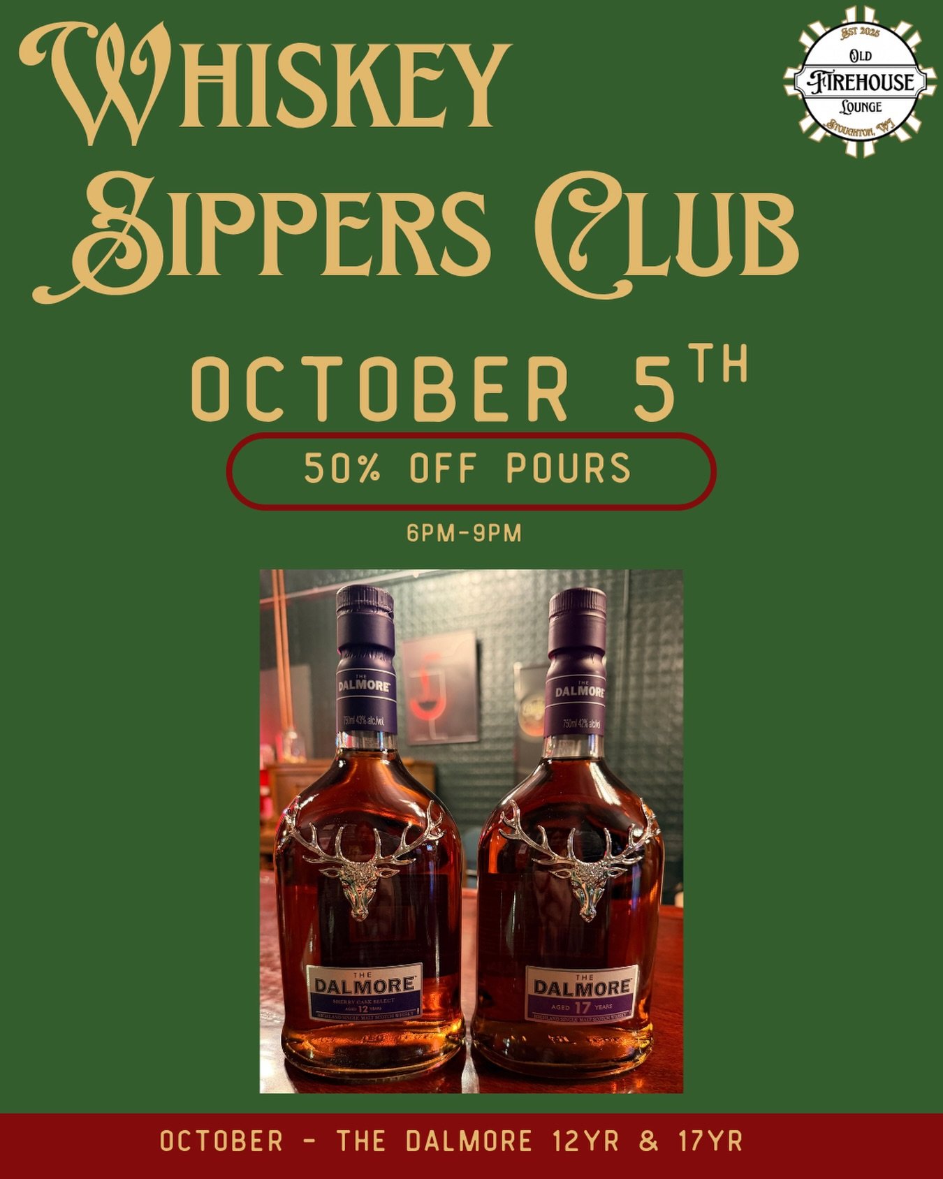 🥃 Whiskey Sippers Club is back this Monday!
 
This month we&rsquo;re pouring two beauties from The Dalmore &mdash; a legendary Highland distillery known for its rich, sherried single malts:
 
🍂 Dalmore 12 Year Sherry Cask Select &mdash; aged in a b