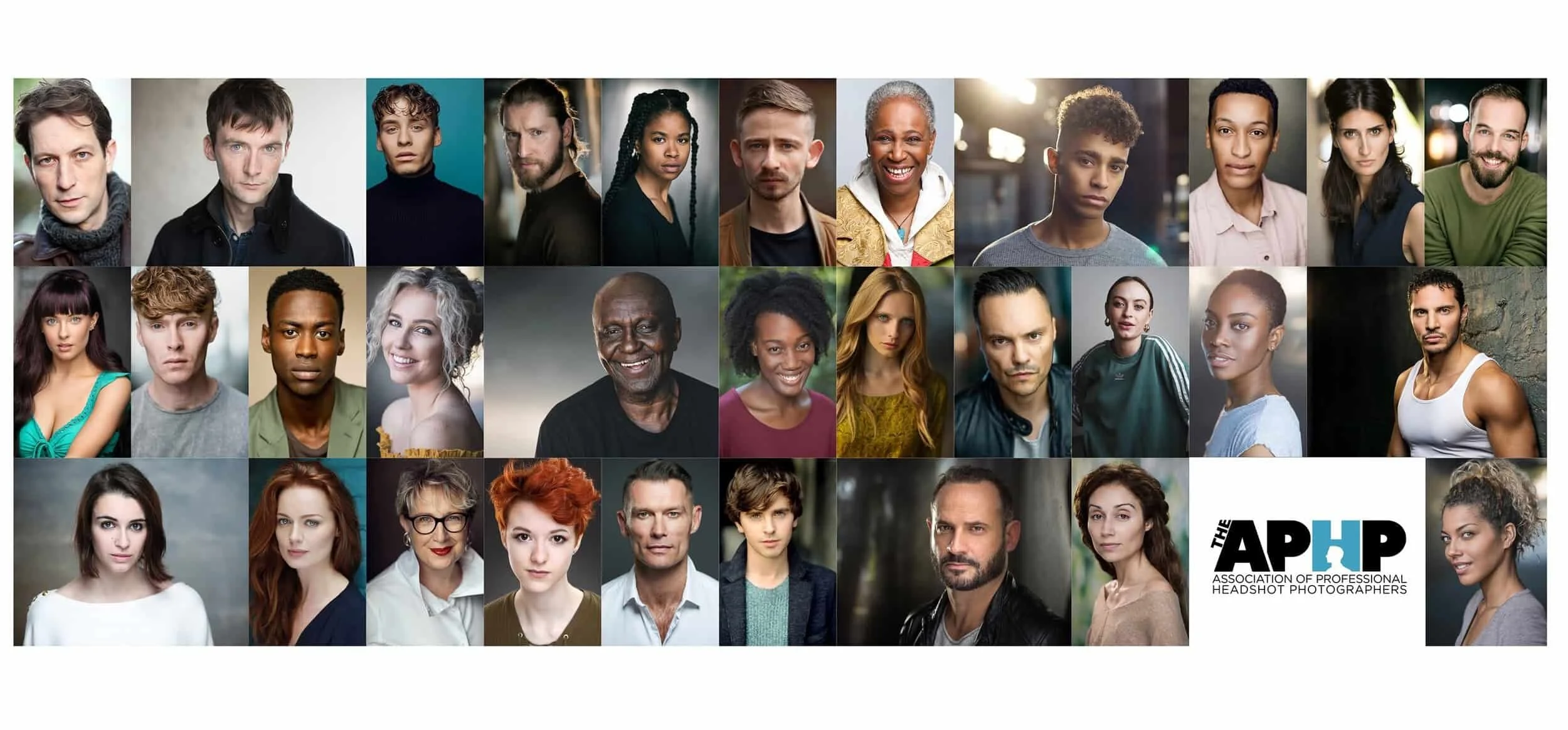 Collage of diverse individual headshots with "The APHP" logo at the bottom.