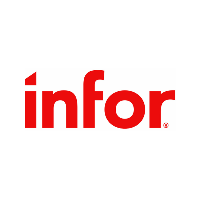 Red text spelling 'infor' on a white background.