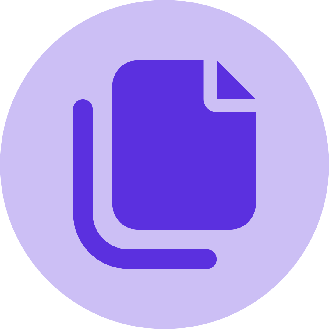 The image shows a large purple circle with a white Facebook logo in the center.