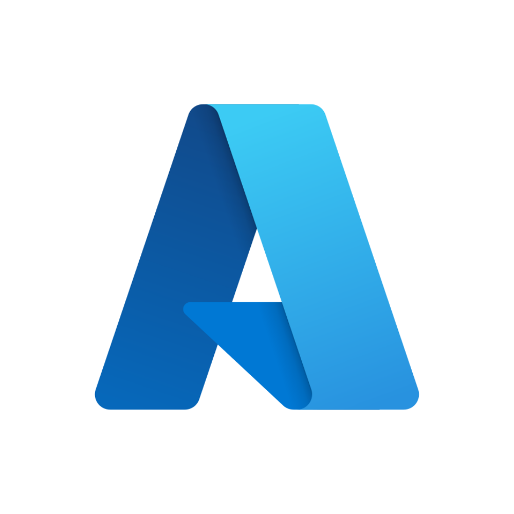 Logo of Microsoft Azure, a stylized blue 'A' with a gradient.
