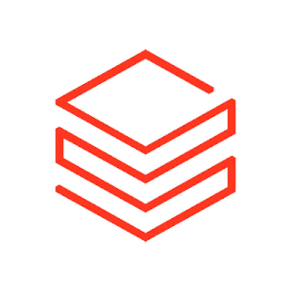 Red outline of stacked books on a white background.