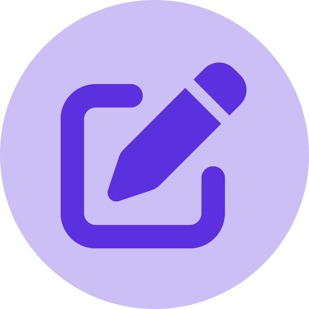 The image shows the LinkedIn logo, a purple circular background with a stylized letter 'in' in a slightly lighter purple shade.