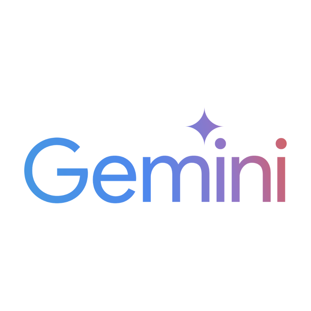 The word 'Gemini' with a star and a small circle above the 'i', featuring a gradient from blue to pink in a modern font.