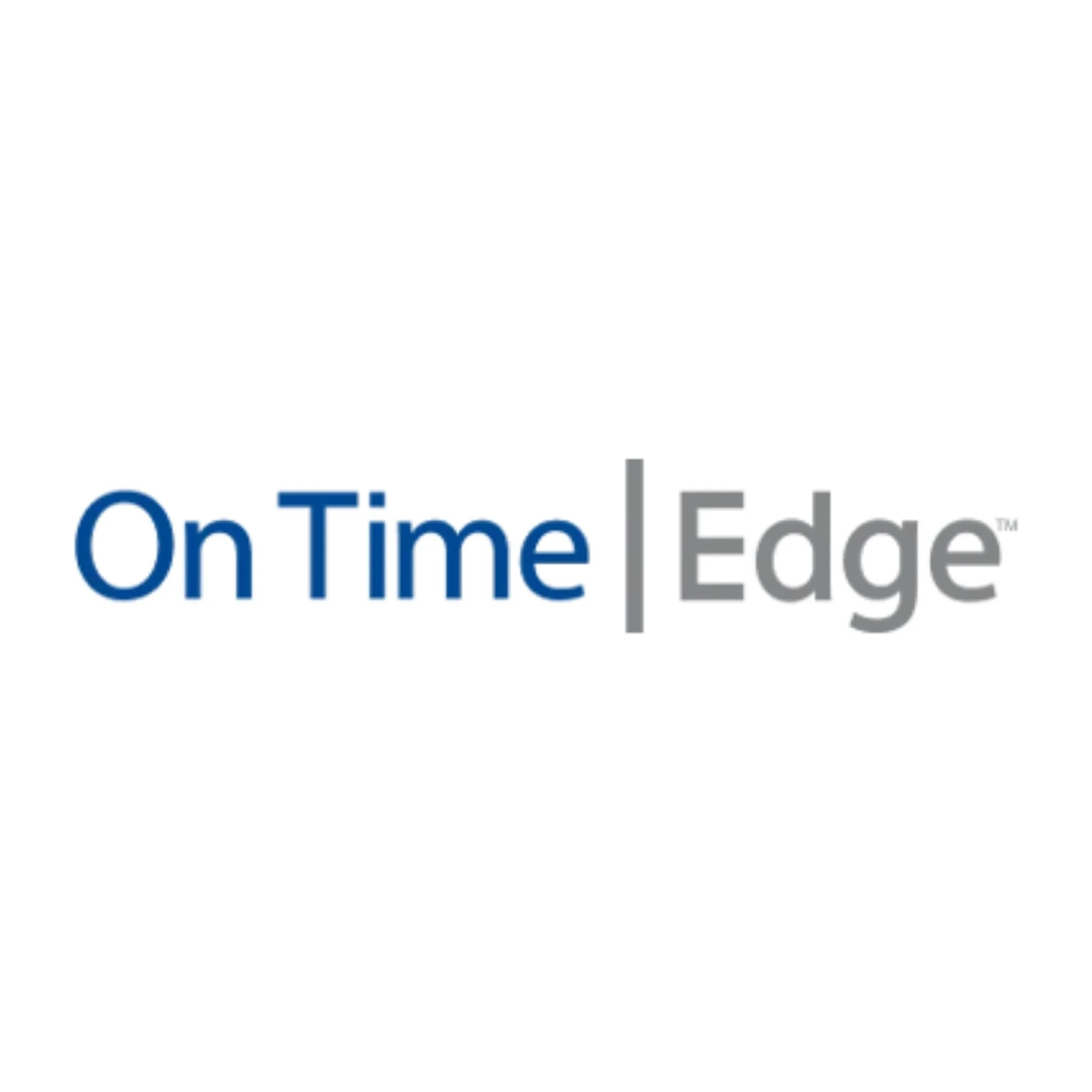 On Time Edge logo with blue and gray text on a white background.