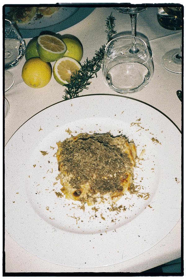 Dinner photo on 35mm film in Italy