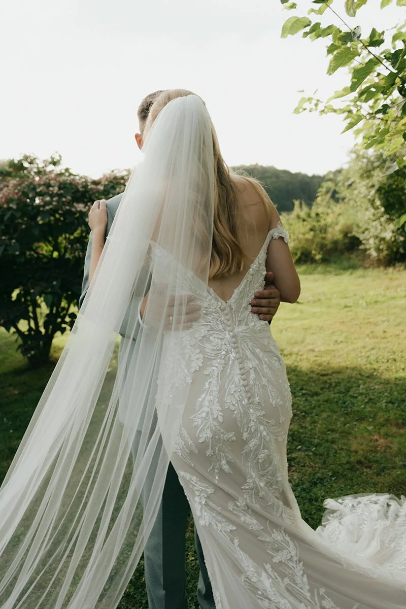 bride and groom dancing