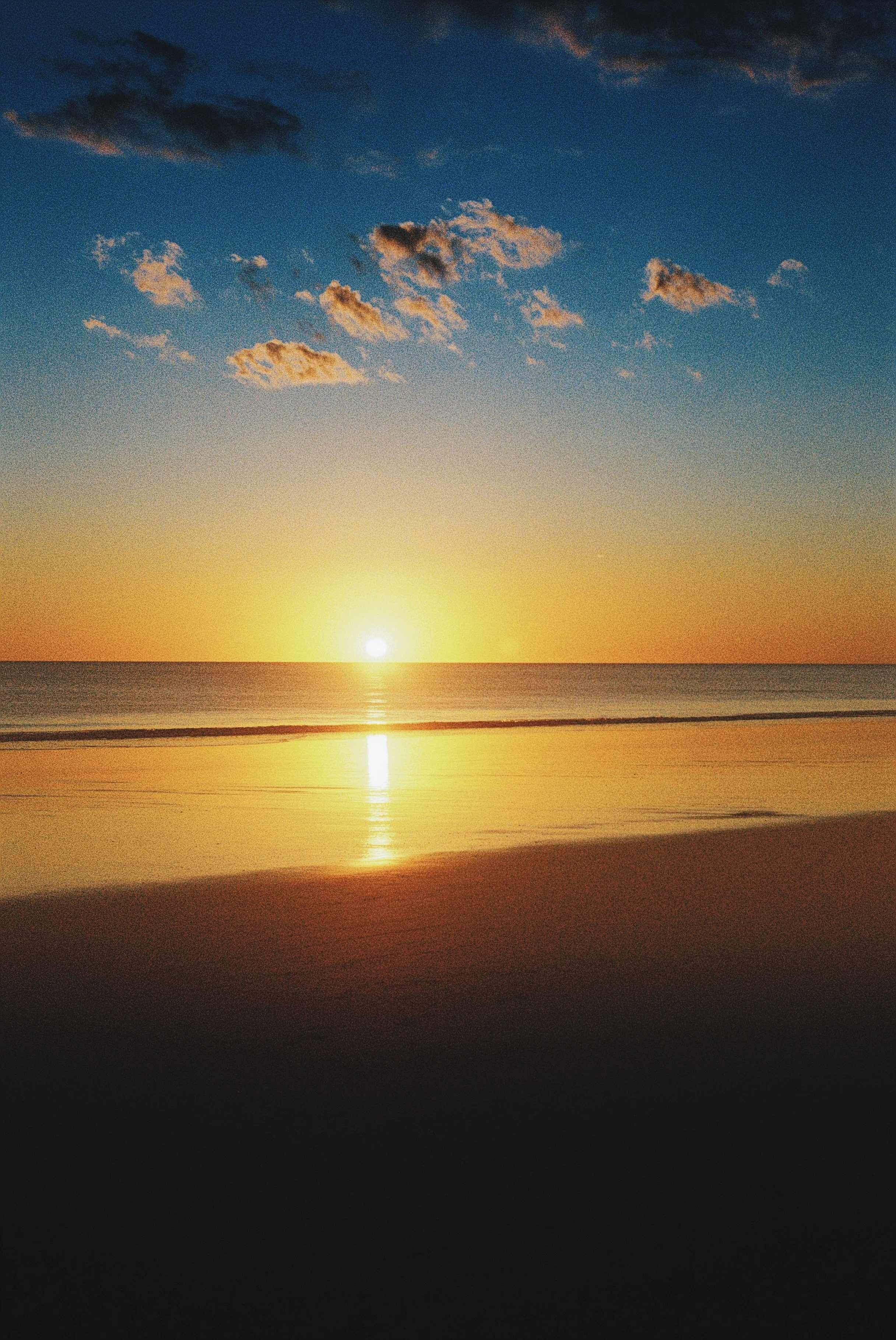 Warm sunset light during an evening outdoors