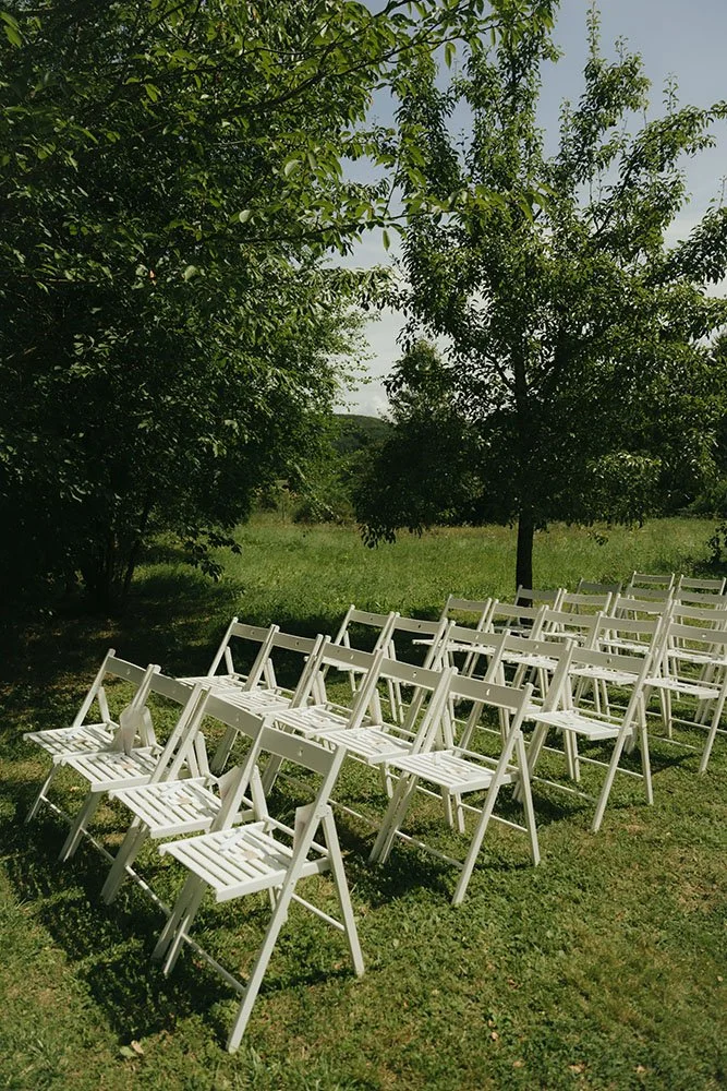 garden wedding ceremony setting