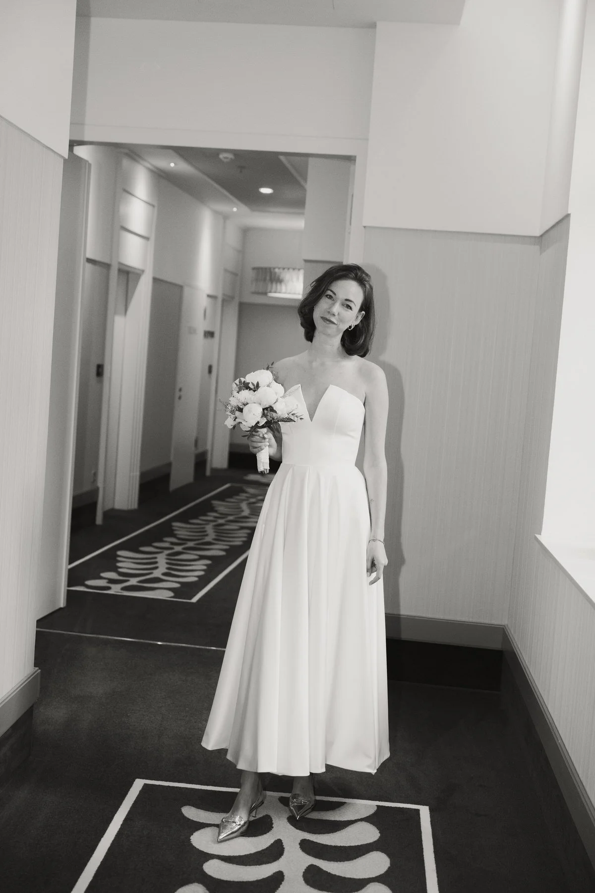 bride after getting ready in the hotel in Leipzig